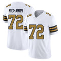 New Orleans #72 Richards Player Football V Neck Short Sleeve White Jersey Asim For Men Youth Women Gift
