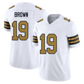 New Orleans #19 Brown Player Football V Neck Short Sleeve White Jersey Barion For Men Youth Women Gift