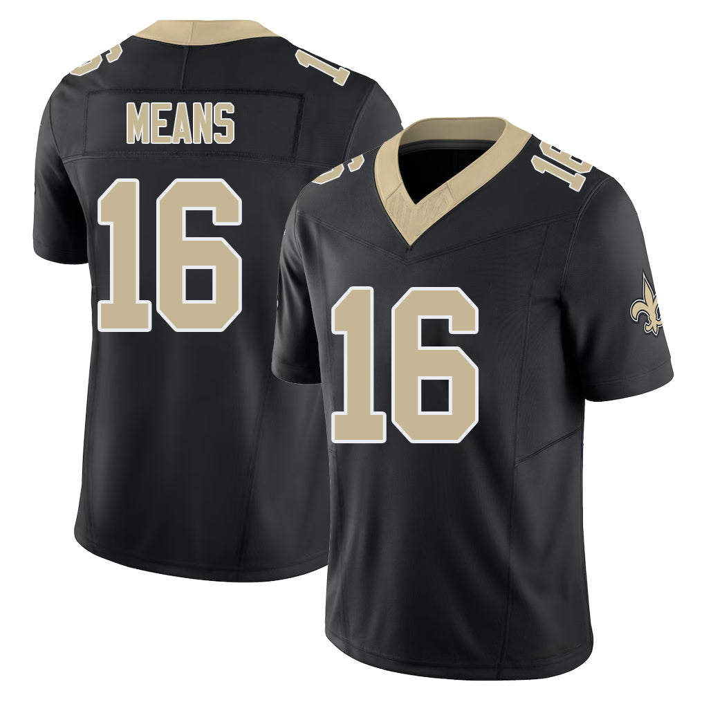 New Orleans #16 Bub Player Football V Neck Short Sleeve Black Jersey Means For Men Youth Women Gift