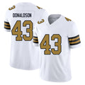 New Orleans #43 CJ Player Football V Neck Short Sleeve White Jersey Donaldson For Men Youth Women Gift