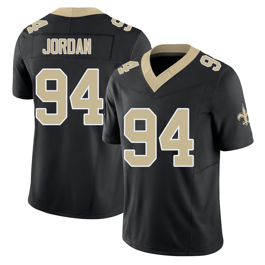 New Orleans #94 Cameron Player Football V Neck Short Sleeve Black Jersey Jordan For Men Youth Women Gift