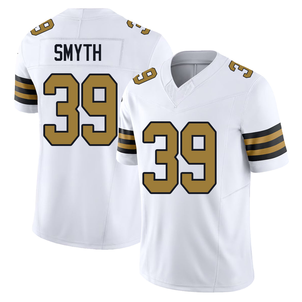 New Orleans #39 Charlie Player Football V Neck Short Sleeve White Jersey Smyth For Men Youth Women Gift