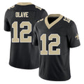 New Orleans #12 Chris Player Football V Neck Short Sleeve Black Jersey Olave For Men Youth Women Gift