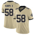 New Orleans #58 Chris Player Football V Neck Short Sleeve Gold Jersey Rumph II For Men Youth Women Gift