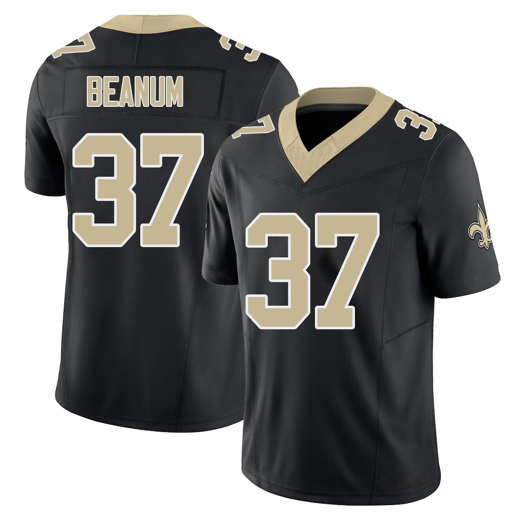 New Orleans #37 Dalys Player Football V Neck Short Sleeve Black Jersey Beanum For Men Youth Women Gift