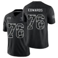 New Orleans #76 Edwards Player Football V Neck Short Sleeve Black Jersey David For Men Youth Women Gift