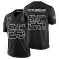 New Orleans #25 Richardson Player Football V Neck Short Sleeve Black Jersey Decamerion For Men Youth Women Gift
