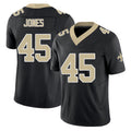New Orleans #45 Deion Player Football V Neck Short Sleeve Black Jersey Jones For Men Youth Women Gift