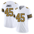 New Orleans #45 Deion Player Football V Neck Short Sleeve White Jersey Jones For Men Youth Women Gift