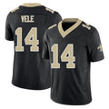 New Orleans #14 Devaughn Player Football V Neck Short Sleeve Black Jersey Vele For Men Youth Women Gift