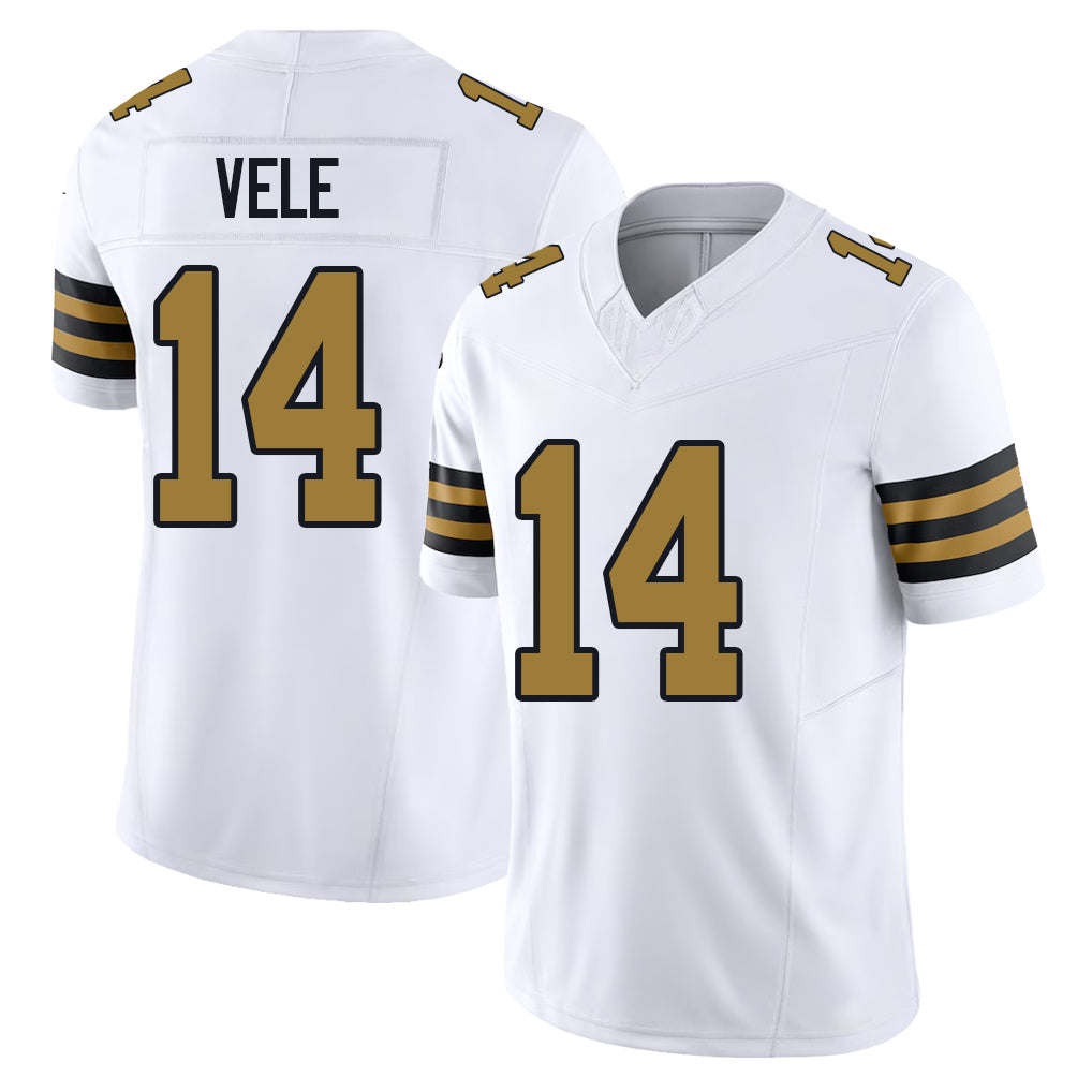 New Orleans #14 Devaughn Player Football V Neck Short Sleeve White Jersey Vele For Men Youth Women Gift