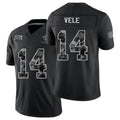 New Orleans #14 Vele Player Football V Neck Short Sleeve Black Jersey Devaughn For Men Youth Women Gift