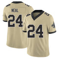 New Orleans #24 Devin Player Football V Neck Short Sleeve Gold Jersey Neal For Men Youth Women Gift