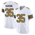 New Orleans #35 Elliott Player Football V Neck Short Sleeve White Jersey Davison For Men Youth Women Gift