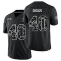 New Orleans #40 Diggs Player Football V Neck Short Sleeve Black Jersey Fadil For Men Youth Women Gift