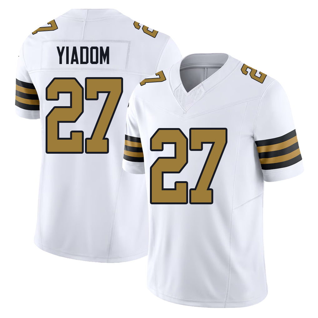 New Orleans #27 Yiadom Player Football V Neck Short Sleeve White Jersey Isaac For Men Youth Women Gift