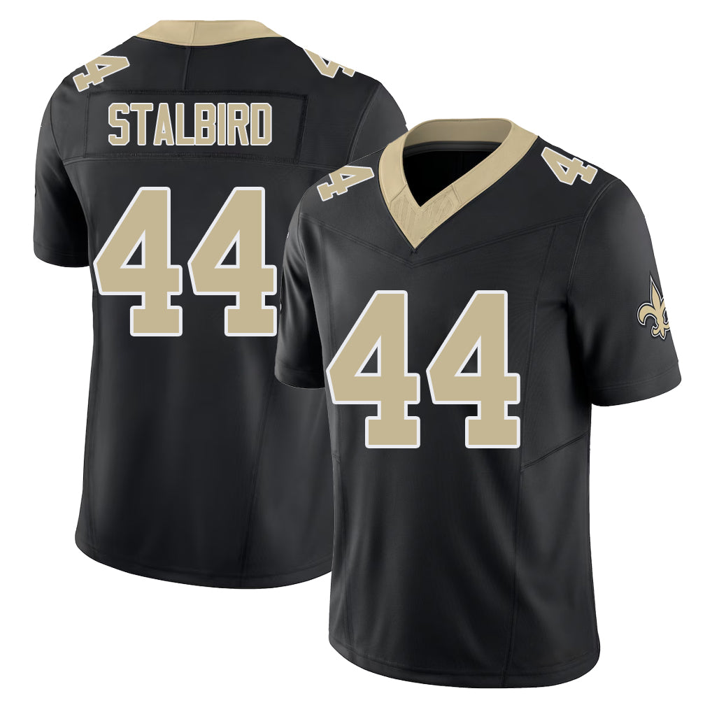 New Orleans #44 Isaiah Player Football V Neck Short Sleeve Black Jersey Stalbird For Men Youth Women Gift