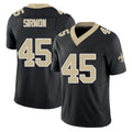 New Orleans #45 Jackson Player Football V Neck Short Sleeve Black Jersey Sirmon For Men Youth Women Gift
