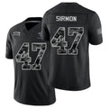 New Orleans #47 Sirmon Player Football V Neck Short Sleeve Black Jersey Jackson For Men Youth Women Gift