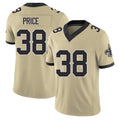 New Orleans #38 Jayden Player Football V Neck Short Sleeve Gold Jersey Price For Men Youth Women Gift
