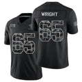 New Orleans #65 Wright Player Football V Neck Short Sleeve Black Jersey Jeremiah For Men Youth Women Gift