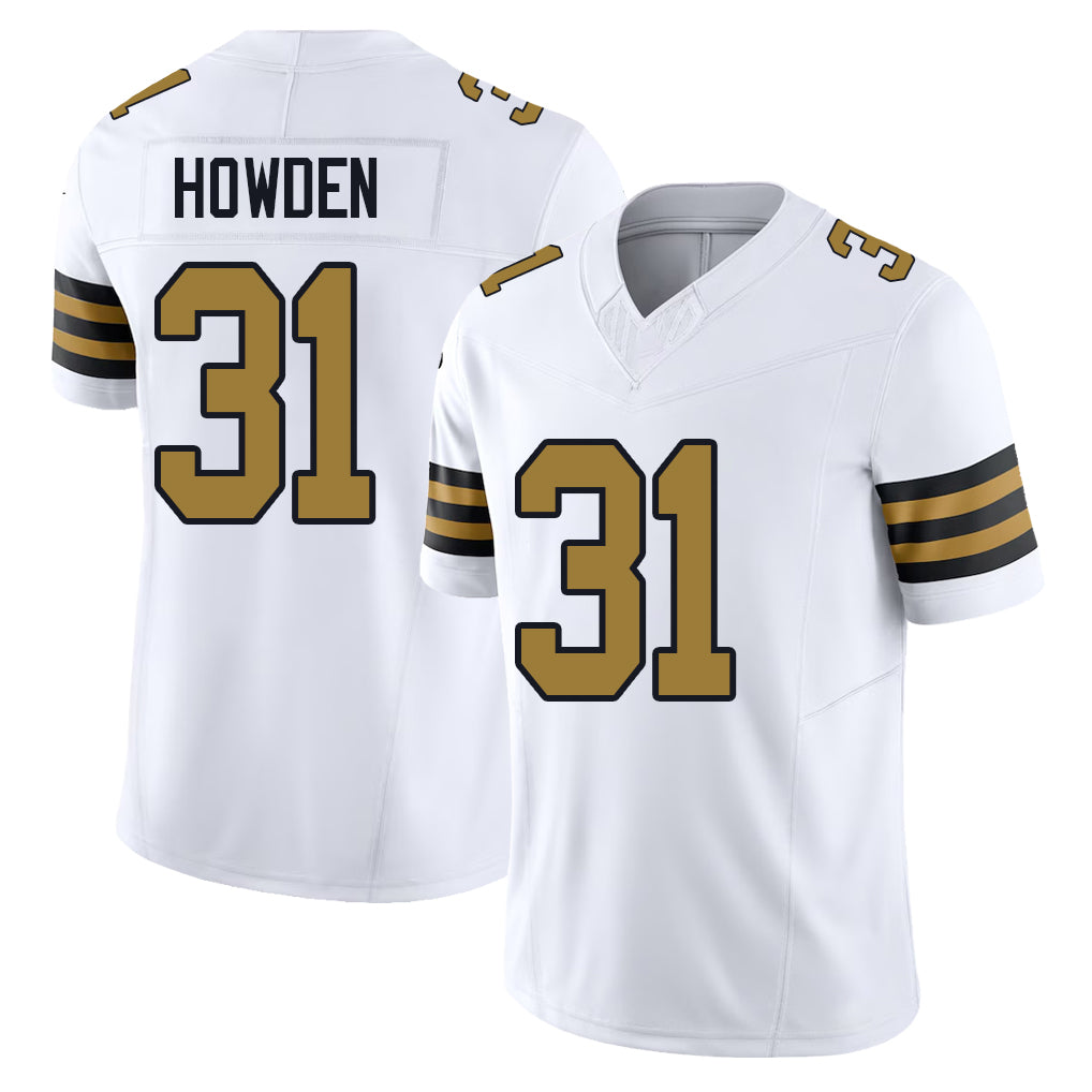 New Orleans #31 Howden Player Football V Neck Short Sleeve White Jersey Jordan For Men Youth Women Gift