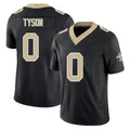 New Orleans #0 Jordyn Player Football V Neck Short Sleeve Black Jersey Tyson For Men Youth Women Gift