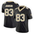 New Orleans #83 Juwan Player Football V Neck Short Sleeve Black Jersey Johnson For Men Youth Women Gift