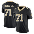 New Orleans #71 Kelvin Player Football V Neck Short Sleeve Black Jersey Banks Jr. For Men Youth Women Gift