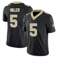 New Orleans #5 Kendre Player Football V Neck Short Sleeve Black Jersey Miller For Men Youth Women Gift