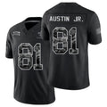 New Orleans #81 Austin Jr. Player Football V Neck Short Sleeve Black Jersey Kevin For Men Youth Women Gift