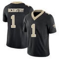 New Orleans #1 Kool-Aid Player Football V Neck Short Sleeve Black Jersey McKinstry For Men Youth Women Gift