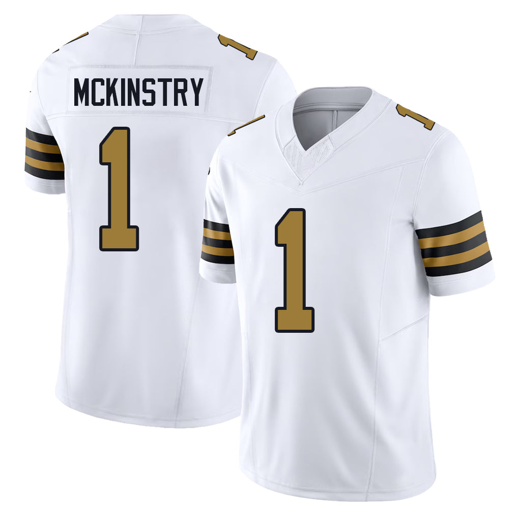 New Orleans #1 Kool-Aid Player Football V Neck Short Sleeve White Jersey McKinstry For Men Youth Women Gift