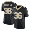New Orleans #36 Lorenzo Player Football V Neck Short Sleeve Black Jersey Styles Jr. For Men Youth Women Gift