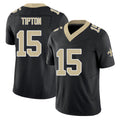 New Orleans #15 Mason Player Football V Neck Short Sleeve Black Jersey Tipton For Men Youth Women Gift