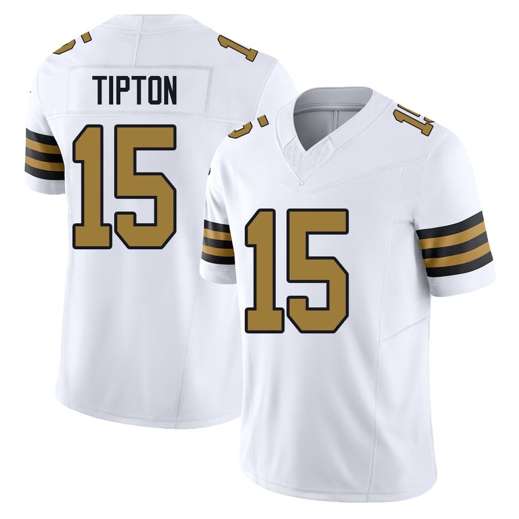 New Orleans #15 Mason Player Football V Neck Short Sleeve White Jersey Tipton For Men Youth Women Gift
