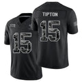 New Orleans #15 Tipton Player Football V Neck Short Sleeve Black Jersey Mason For Men Youth Women Gift