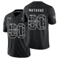 New Orleans #80 Matavao Player Football V Neck Short Sleeve Black Jersey Moliki For Men Youth Women Gift