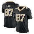 New Orleans #87 Noah Player Football V Neck Short Sleeve Black Jersey Fant For Men Youth Women Gift