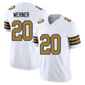 New Orleans #20 Pete Player Football V Neck Short Sleeve White Jersey Werner For Men Youth Women Gift