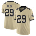 New Orleans #29 Quincy Player Football V Neck Short Sleeve Gold Jersey Riley For Men Youth Women Gift