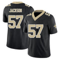 New Orleans #57 Rickey Player Football V Neck Short Sleeve Black Jersey Jackson For Men Youth Women Gift