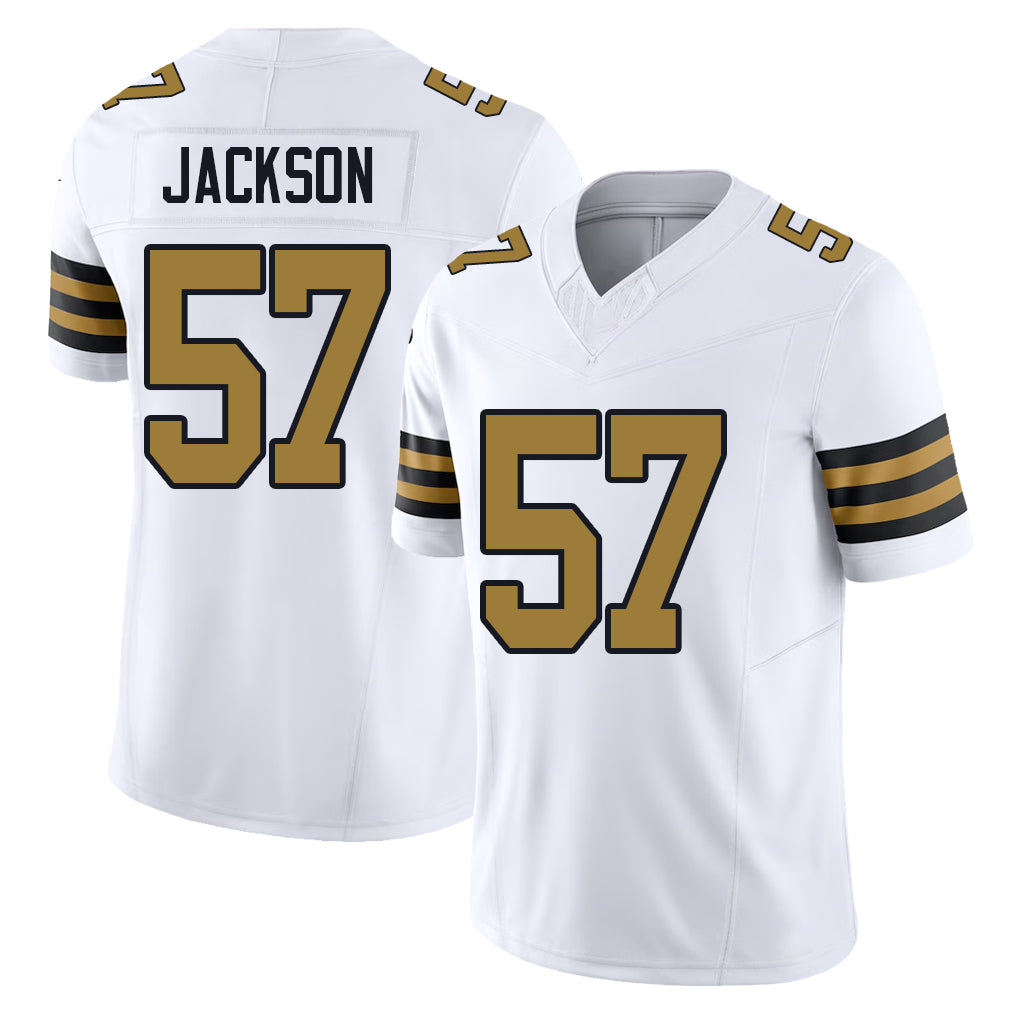 New Orleans #57 Rickey Player Football V Neck Short Sleeve White Jersey Jackson For Men Youth Women Gift