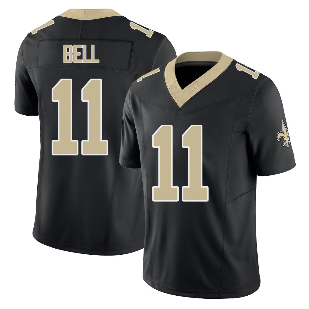 New Orleans #11 Ronnie Player Football V Neck Short Sleeve Black Jersey Bell For Men Youth Women Gift