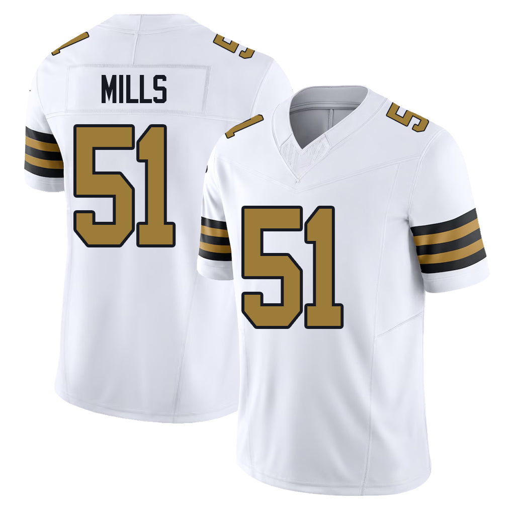 New Orleans #51 Sam Player Football V Neck Short Sleeve White Jersey Mills For Men Youth Women Gift