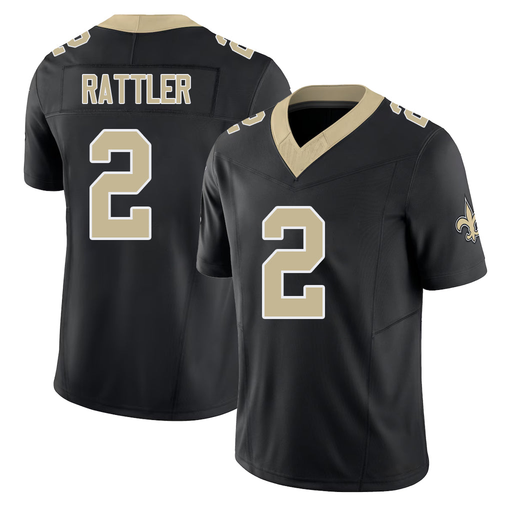 New Orleans #2 Spencer Player Football V Neck Short Sleeve Black Jersey Rattler For Men Youth Women Gift