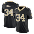 New Orleans #34 TJ Player Football V Neck Short Sleeve Black Jersey Hall For Men Youth Women Gift