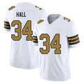 New Orleans #34 TJ Player Football V Neck Short Sleeve White Jersey Hall For Men Youth Women Gift