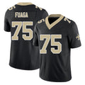 New Orleans #75 Taliese Player Football V Neck Short Sleeve Black Jersey Fuaga For Men Youth Women Gift