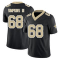 New Orleans #68 Torricelli Player Football V Neck Short Sleeve Black Jersey Simpkins III For Men Youth Women Gift